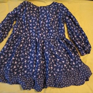 Long sleeve navy and floral dress